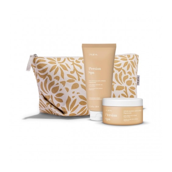 Pupa Persian Spa - Scrub Salino 350g + Gel Doccia 300 Ml + Pochette