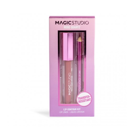 Magic Studio Rose Quartz Lip Contour Kit - Lip Liner + Liquid Lipstick
