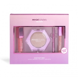 Magic Studio Rose Quartz Radiant Beauty Bundle - Lip Gloss + Highliner + Eyeliner Pen + Liquid Lipstick