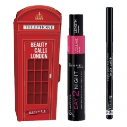 Rimmel Beauty Call From London 03 - Mascara Day 2 Night Black + Matita Occhi Soft Kohl Kajal Black