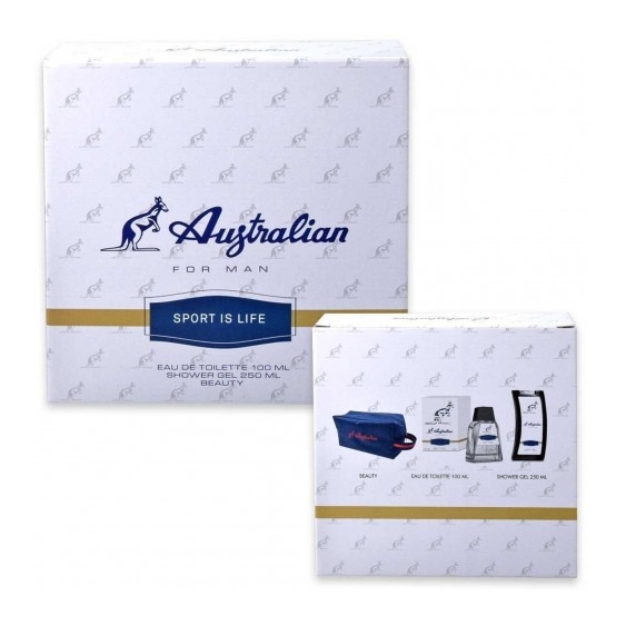 Australian For Man Sport Is Life - Eau de Toilette 100 ml + Shower Gel 250 ml + Beauty Case
