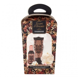 Tesori D'Oriente Hammam - Profumo Aromatico 100 ml + Doccia Crema Aromatica 250 ml + Spugna da Bagno