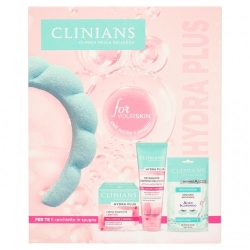 Clinians Hydra Plus - Detergente 150 ml + Crema 50 ml + 2 Patch Occhi + Cerchietto in spugna