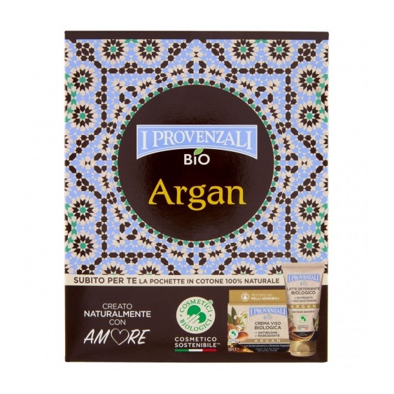 I Provenzali Bio Argan - Crema Viso 50 ml + Latte Detergente 75 ml + Pochette