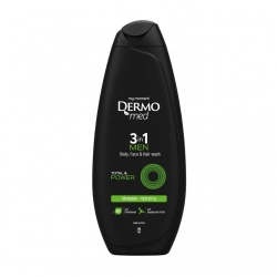 Dermomed Men Total & Power 3in1 - Bagnodoccia per Corpo Viso e Capelli 250 ml