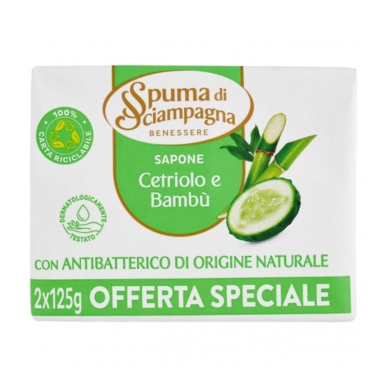 Spuma Di Sciampagna Sapone Cetriolo e Bambù 125g x 2