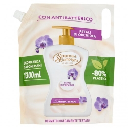 Spuma Di Sciampagna Sapone Crema Petali Di Orchidea - Ecoricarica da 1300 ml