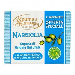 Spuma Di Sciampagna Sapone Marsiglia - Sapone di Origine Naturale 125g x 2