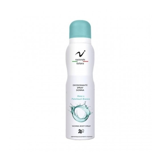Nazionale Italiana Deodorante Spray Donna alla Rosa e Patchouli Bianco 150 ml