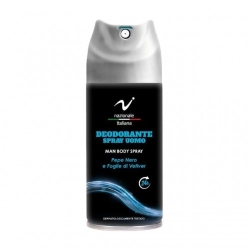 Nazionale Italiana Deodorante Spray Uomo al Pepe Nero e Foglie di Vetiver 150 ml