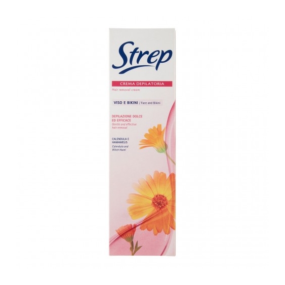 Strep Crema Depilatoria Per Viso e Bikini con con Calendula e Hamamelis 75 ml