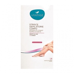 Vantage 20 Strisce Depilatorie Corpo con Biossido di Titanio e Burro di Karite