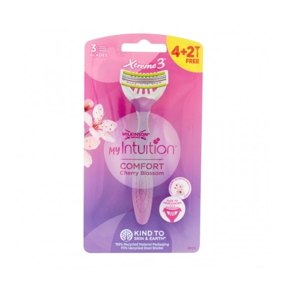 Wilkinson My Intuition Xtreme3 Comfort Cherry Blossom - Rasoio Donna Manico + 6 lame