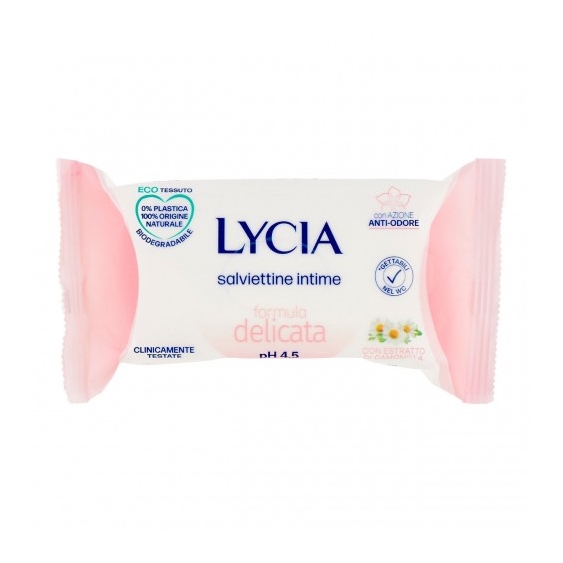 Lycia 12 Salviettine Intime Formula Delicata Con pH 4.5 con Estratto di Camomilla