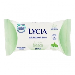 Lycia 12 Salviettine Intime Formula Fresca Con pH 4.5 con Estratto di Menta