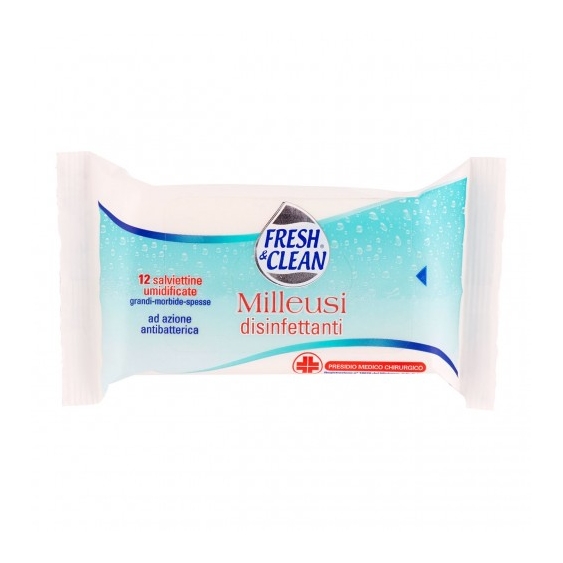 Fresh & Clean Milleusi Disinfettanti - 12 Salviettine umidificate
