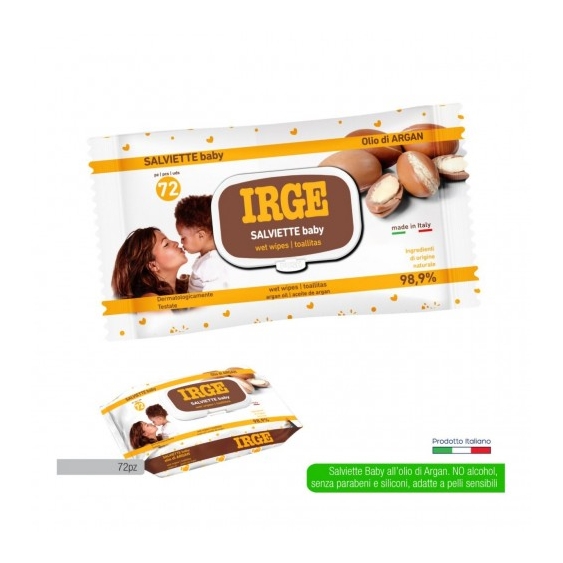 Irge 72 Salviettine Baby Con Olio di Argan