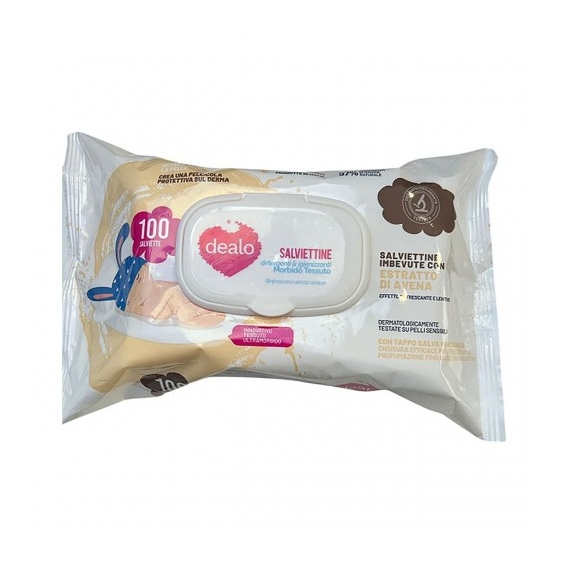 Dealo 100 Salviettine Imbevute con estratto di avena