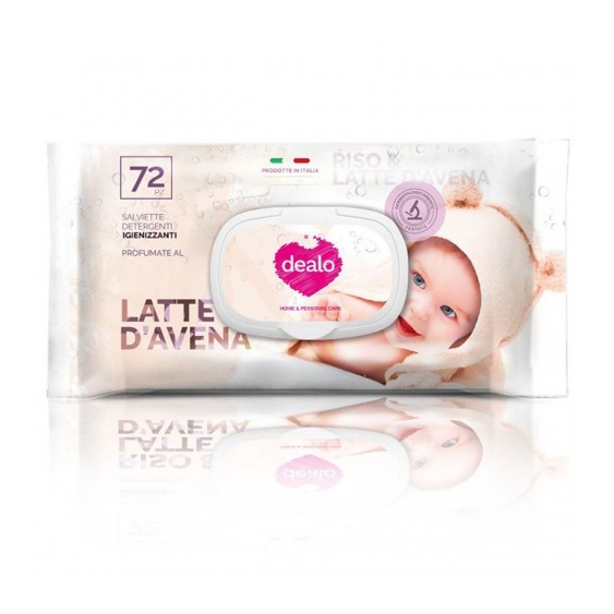 Dealo Latte D'Avena - 72 Salviette Detergenti Igienizzanti