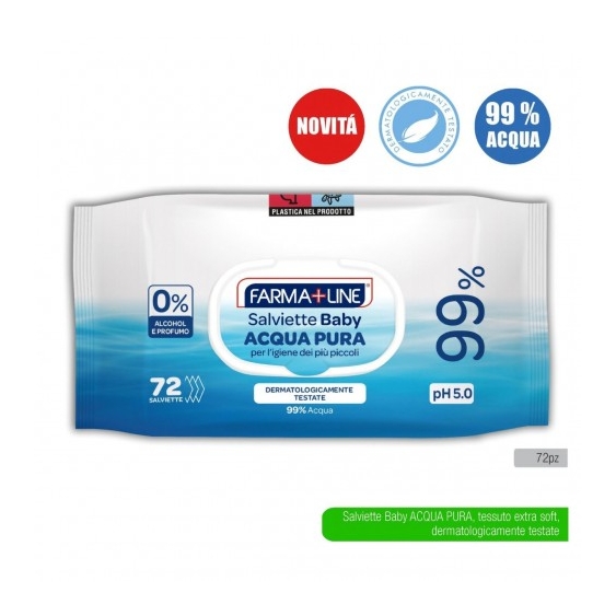 Farmaline Acqua Pura - 72 Salviette Baby