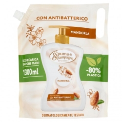 Spuma Di Sciampagna Mandorla - Ricarica Sapone Crema Con Antibatterico 1300 ml