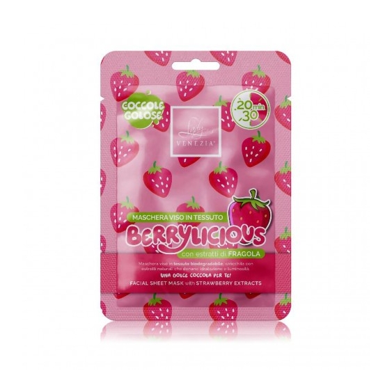 Lady Venezia Berrylicious - Maschera Viso In Tessuto Con Estratti Di Fragola