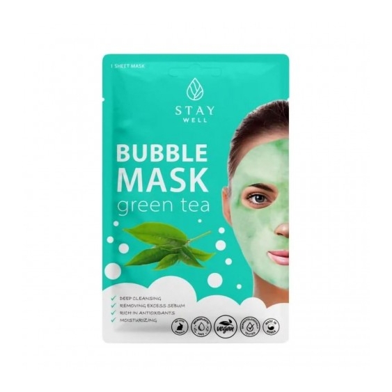 Stay Well Bubblr Mask Green Tea - Maschera Viso