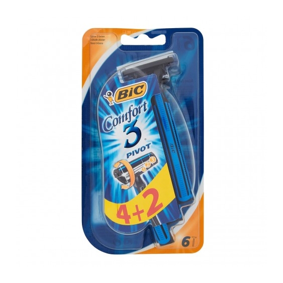 Bic Comfort 3 Pivot - 6 Rasoi Trilama Con Testina Snodabile