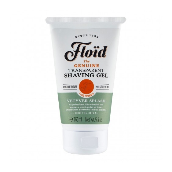 Floid The Genuine Transparent Shaving Gel Vetyver Splash - Gel Da Barba Trasparente 150 Ml