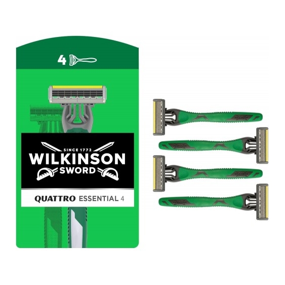Wilkinson Sword Quattro Essential 4 Sensitive Precision - 4 Rasoio Usa E Getta