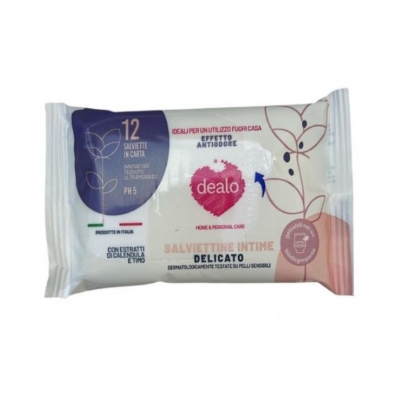 Dealo Salviettine Intime Delicate - 12 Salviette In Carta