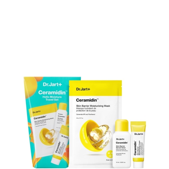 Dr.Jart+ Ceramidin Hello Moisture Travel Set - Maschera idratante + Siero barriera + Crema barriera