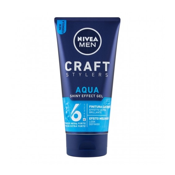 Nivea Men Craft Stylers Aqua Shiny Effect Gel Per Capelli A Fissaggio Mega Forte 150 Ml