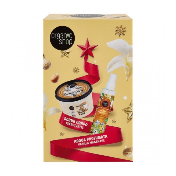 Organic Shop Scrub Corpo Peanut Latte 250 ml + Acqua Profumata Vanilla Milkshake 100 ml