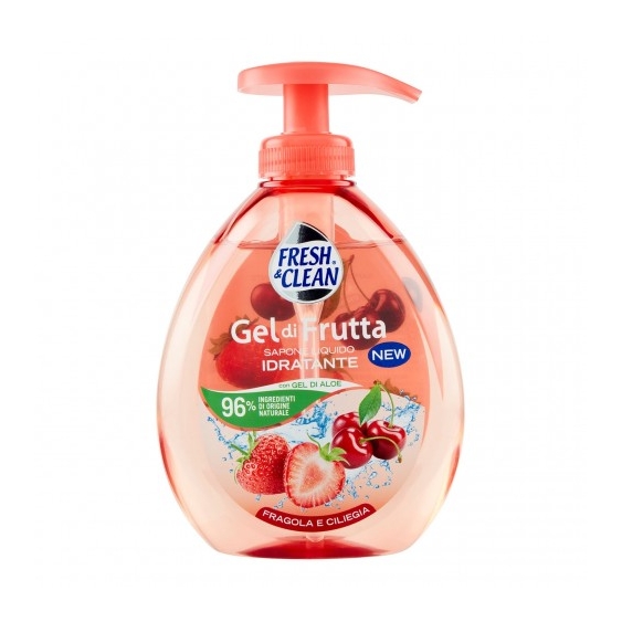 Fresh & Clean Gel Di Frutta Fragola e Ciliegia - Sapone Liquido idratante 300 Ml